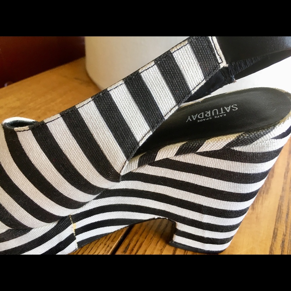 Kate Spade Sz 7 Saturday striped platform sandals. - Picture 6 of 8